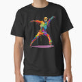 Dancing Skeleton Rainbow Funny Halloween Colorful Splash Art by LOT7Clothing