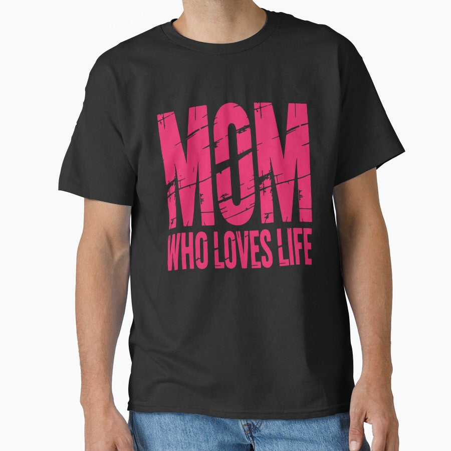 Mom Who Loves Life - Bold Pink Energetic Mom Gift Design by cabana.space