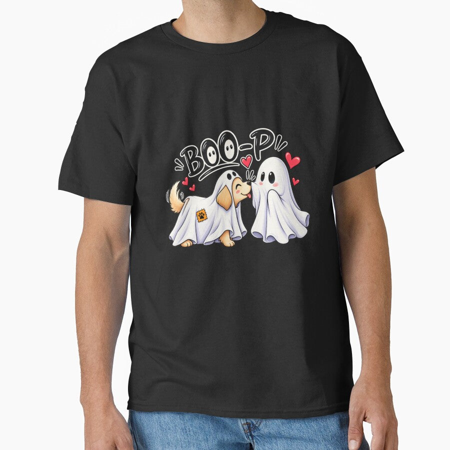 Boo-p Ghost Dog Comfort Colors T-Shirt, Funny Halloween Dog Mom Shirt, kawaii design by WOWART69