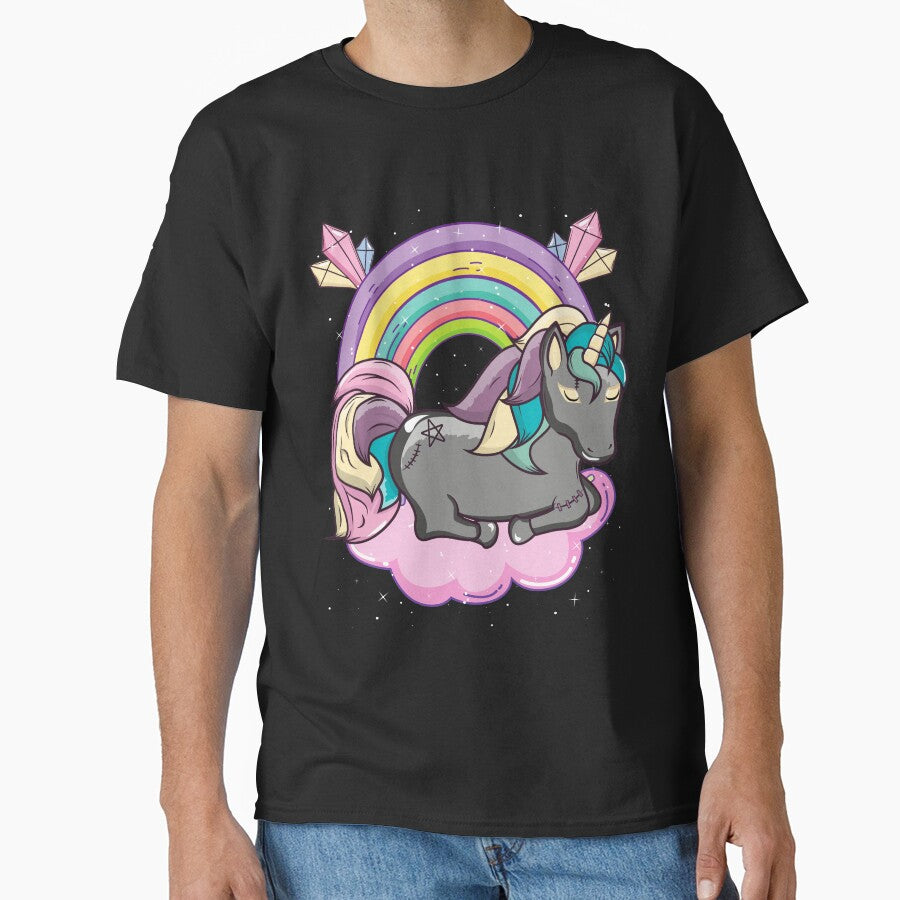 Kawaii Pastel Goth Rainbow Unicorn by ZavageDesigns