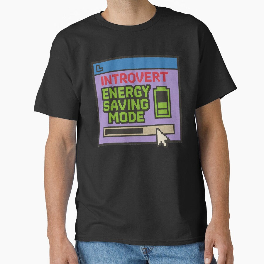 Introvert Energy Saving Mode – Retro Pixel Humor by Mad Factory Designs