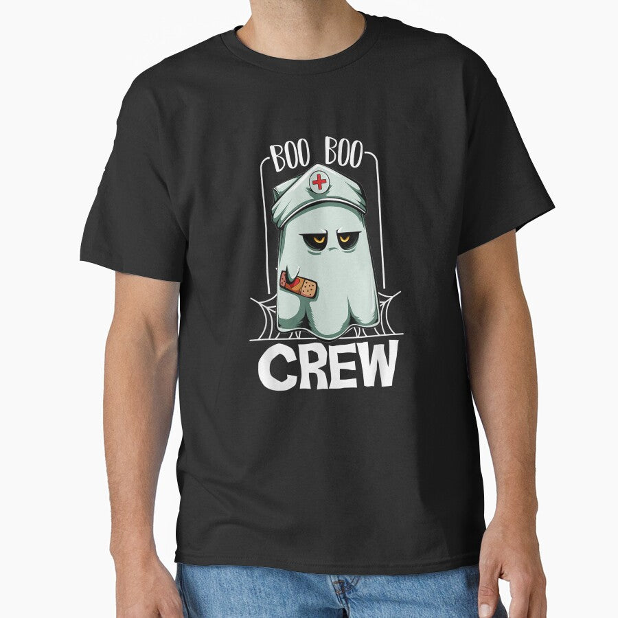 Boo Boo Crew Nurse Ghost Funny Scary Halloween Quotes by hanesmlwn64