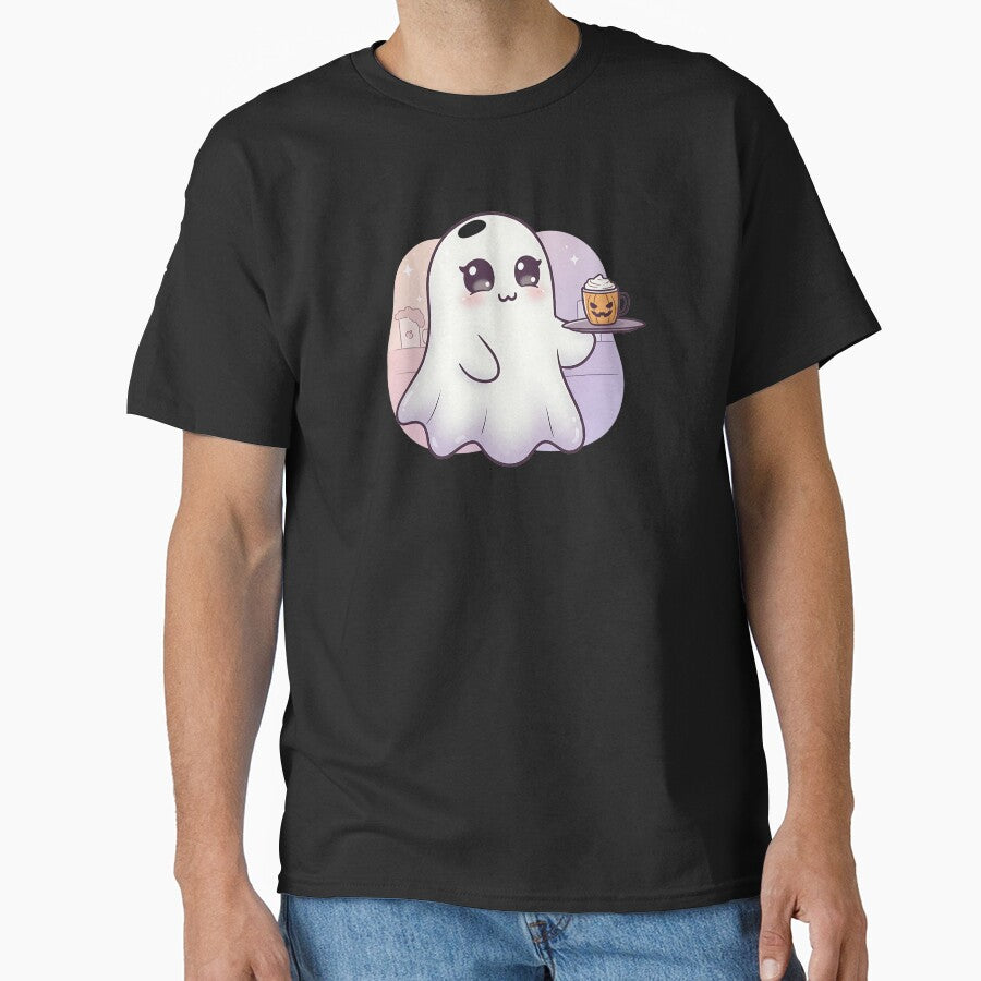 Kawaii Gothic Ghost Barista with Pumpkin Spice Latte by Itsheartshop