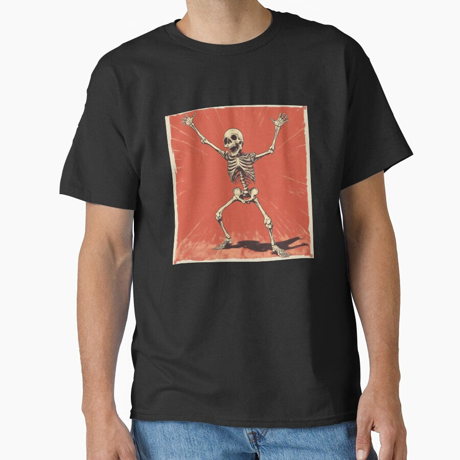 Dancing Skeleton - Dancing Bones in Red by VividDesignsArt