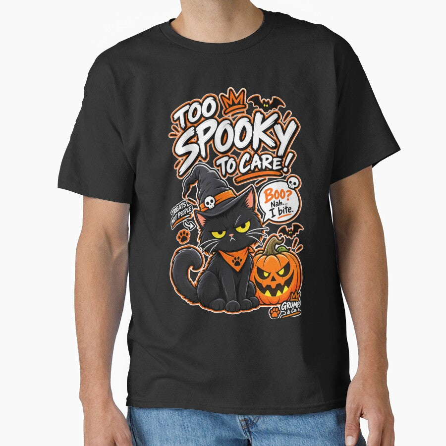 Grumpy Black Cat Halloween Jack O Lantern by Grump and Co