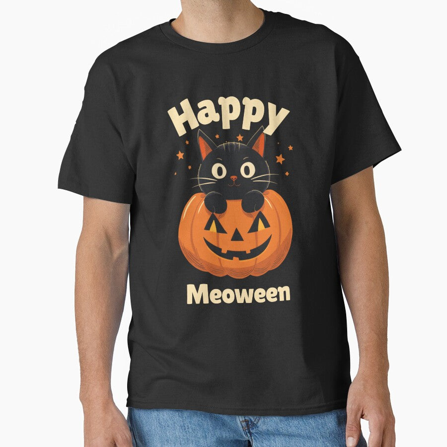 Happy Meoween Cute Black Cat in Pumpkin Halloween Sticker by Fanverse Merchandise