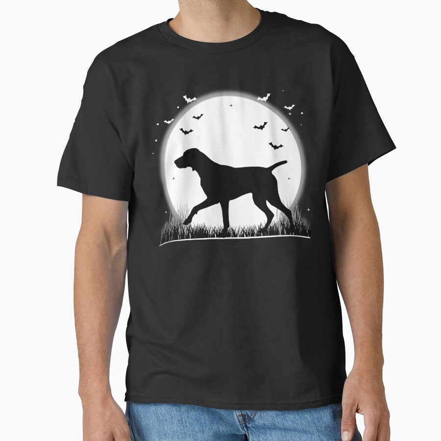 German Shorthaired Pointer Dog – Halloween Moon Silhouette by The Real Life Symphony