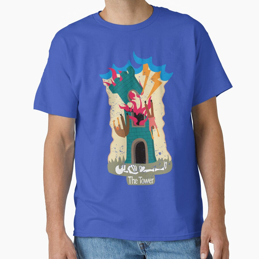 Tarot The tower illustration for T-Shirt  Sticker Gift by rfj-arts