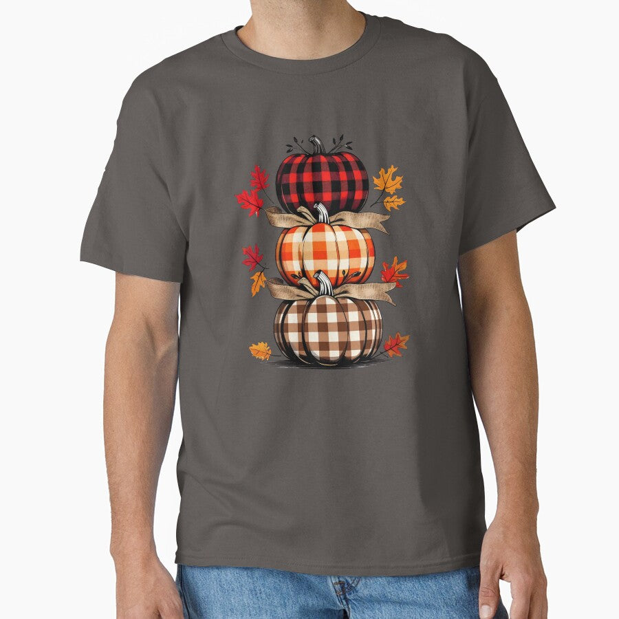 Plaid Pumpkin Stack | Rustic Fall Farmhouse by Harmon Luxe Studio