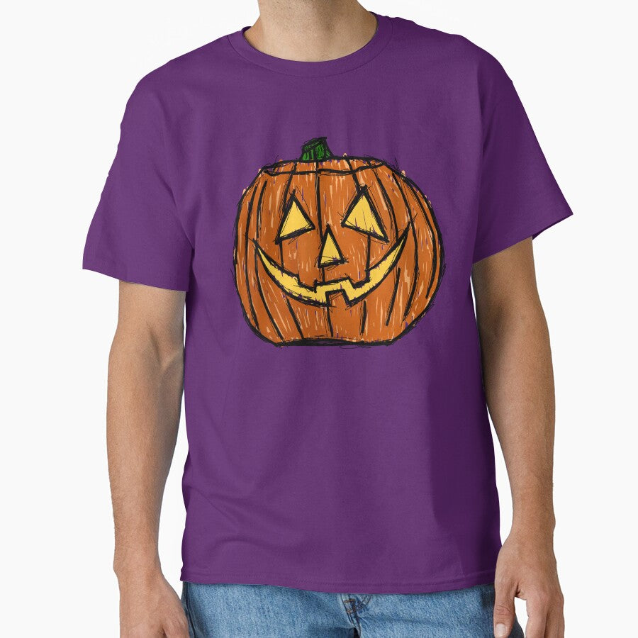 Dark and Gritty Jack o Lantern Carved Pumpkin in Color by Michael Stewart