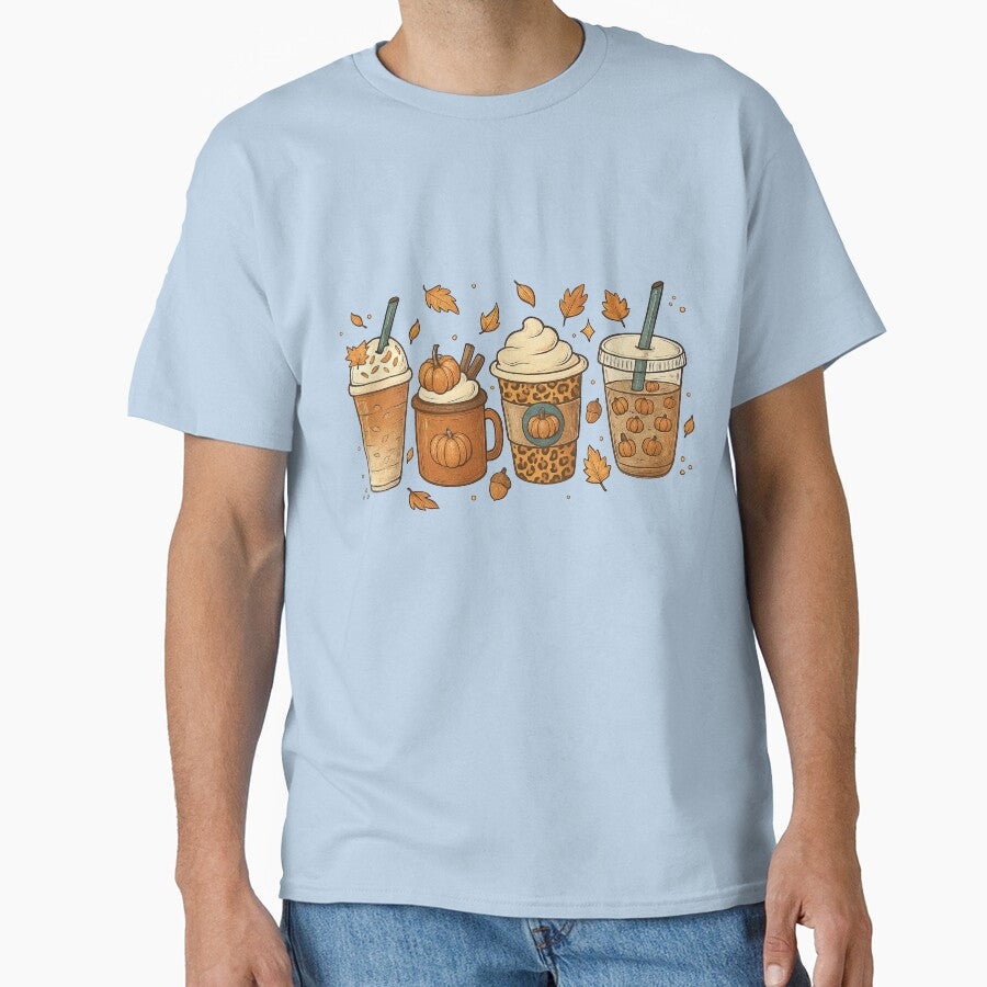 Cute Fall Pumpkin Spice Coffee Drinks Illustration by ArtfulWeave