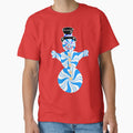 Blue Peppermint Holiday Snowman by Deborah Camp