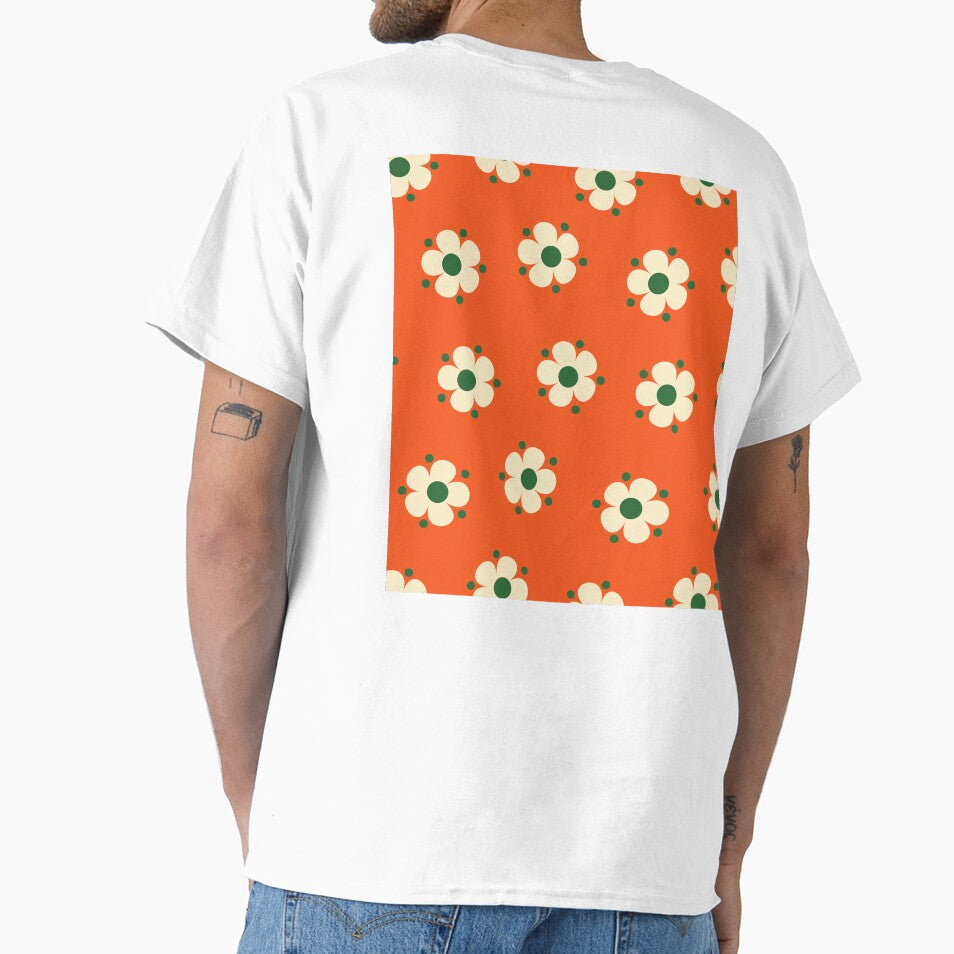Ditsy Daisy Feedsack Floral in Orange by YesterdayColl