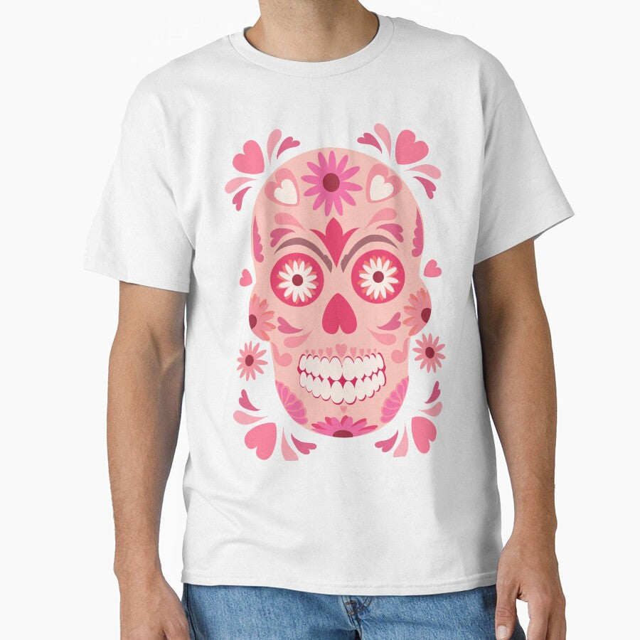 Pink Sugar Skulls Pattern | Day of the Dead Pink Skull by CreativeBridge