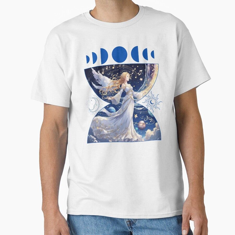 Celestial, Angel Anime Moon Phases Design by Estelle Printworks