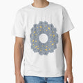 Mushroom mandala design in grey and yellow tones by MILLDESIGN
