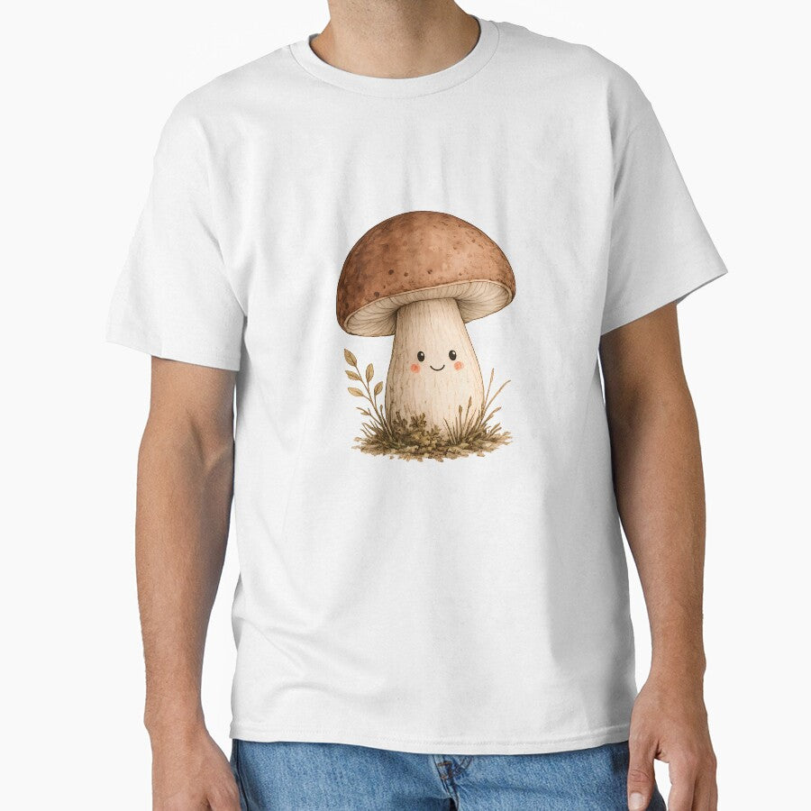 Cute Woodland Mushroom | Adorable Kawaii Forest Mushroom Watercolor Design by KAM-KAM-STORE