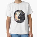 A black cat with the moon behind it. Cat moon by Pixelaire