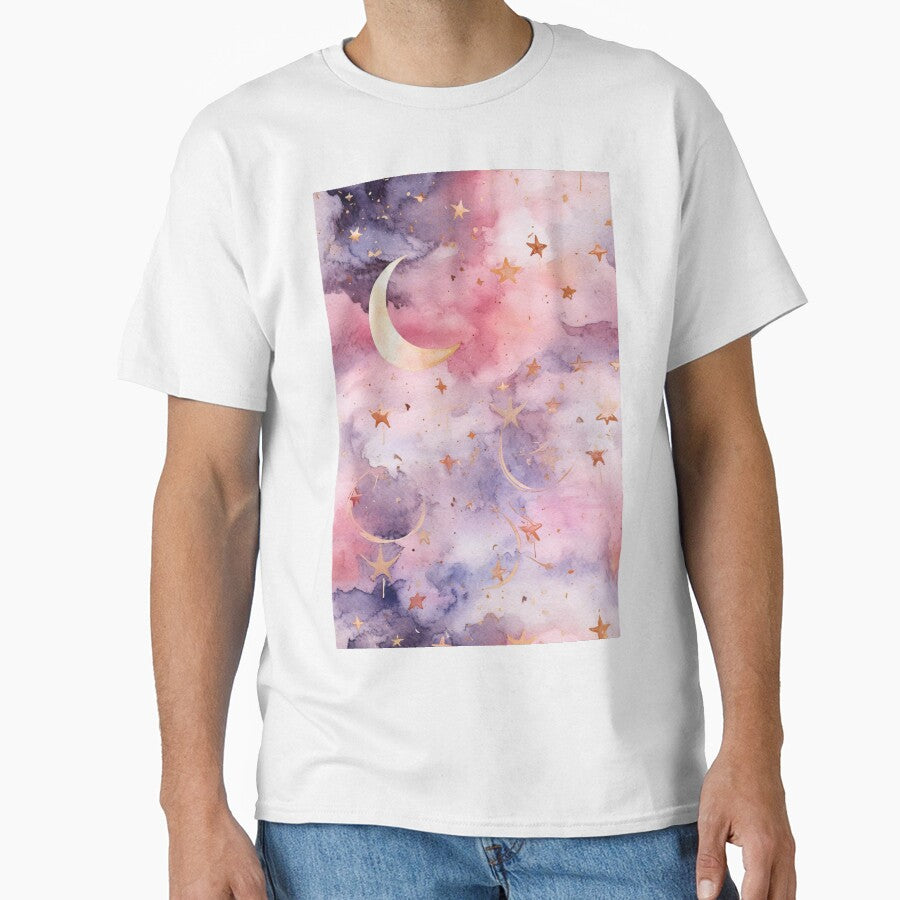 moon and stars Magical Pastel Pink Celestial Sky with Stars Moon and Planets by She was a  Dreamer...