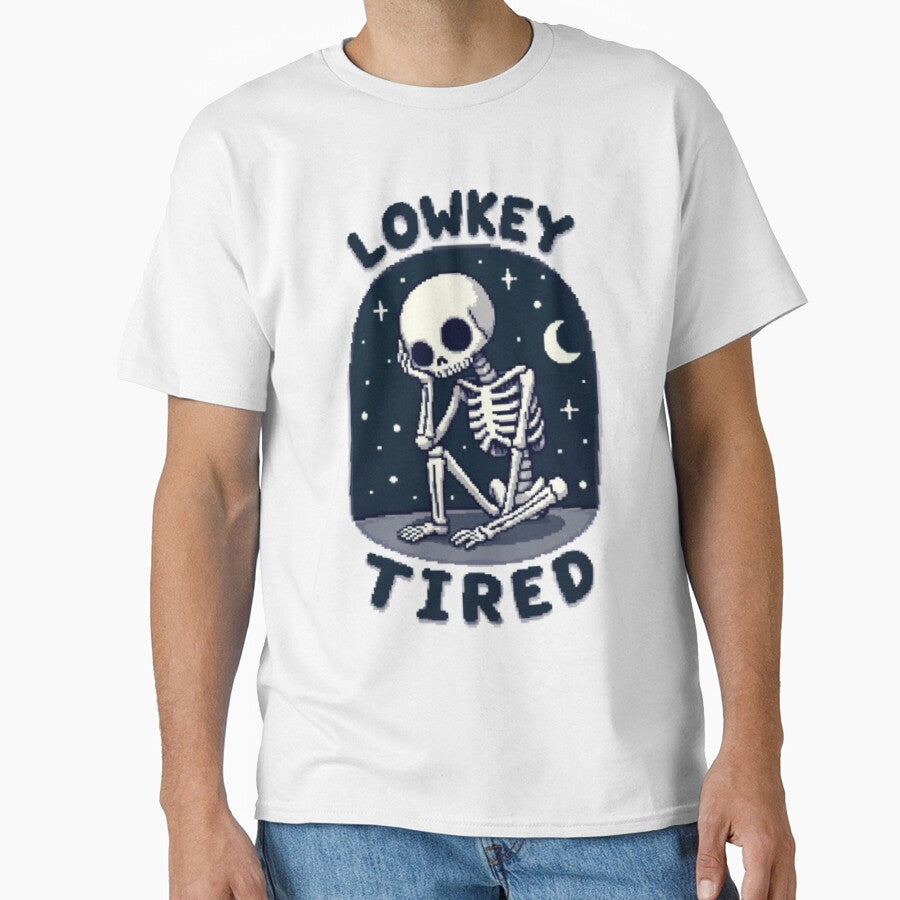LOWKEY TIRED Pixel Art Skeleton by TinyJoy Studio