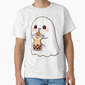 Cute Ghost with Iced Boba Coffee Icon by pumsquare