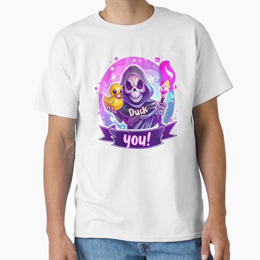 Funny duck. Duck you. Sarcastic skeleton. Snarky Skeleton by marielkoks
