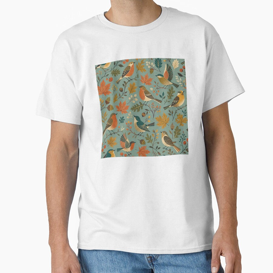 Mid Century Autumn Birds Pattern by frumixart
