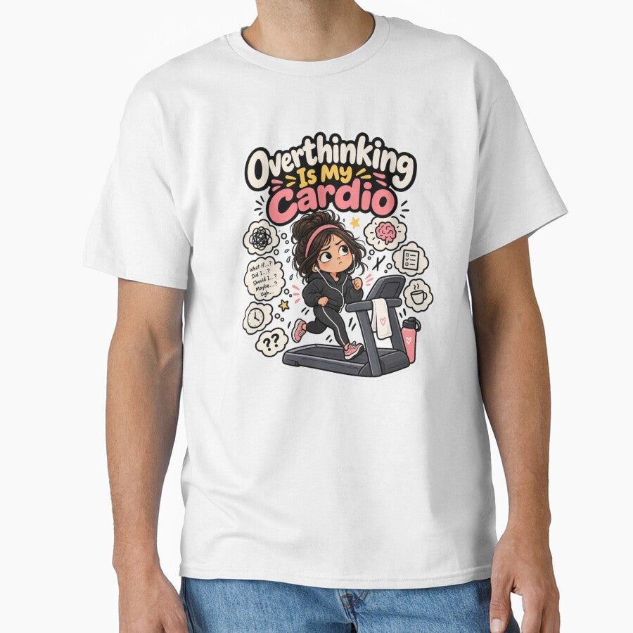 Overthinking Is My Cardio – Funny Gym & Overthinker Sticker by Pixel & Ponder