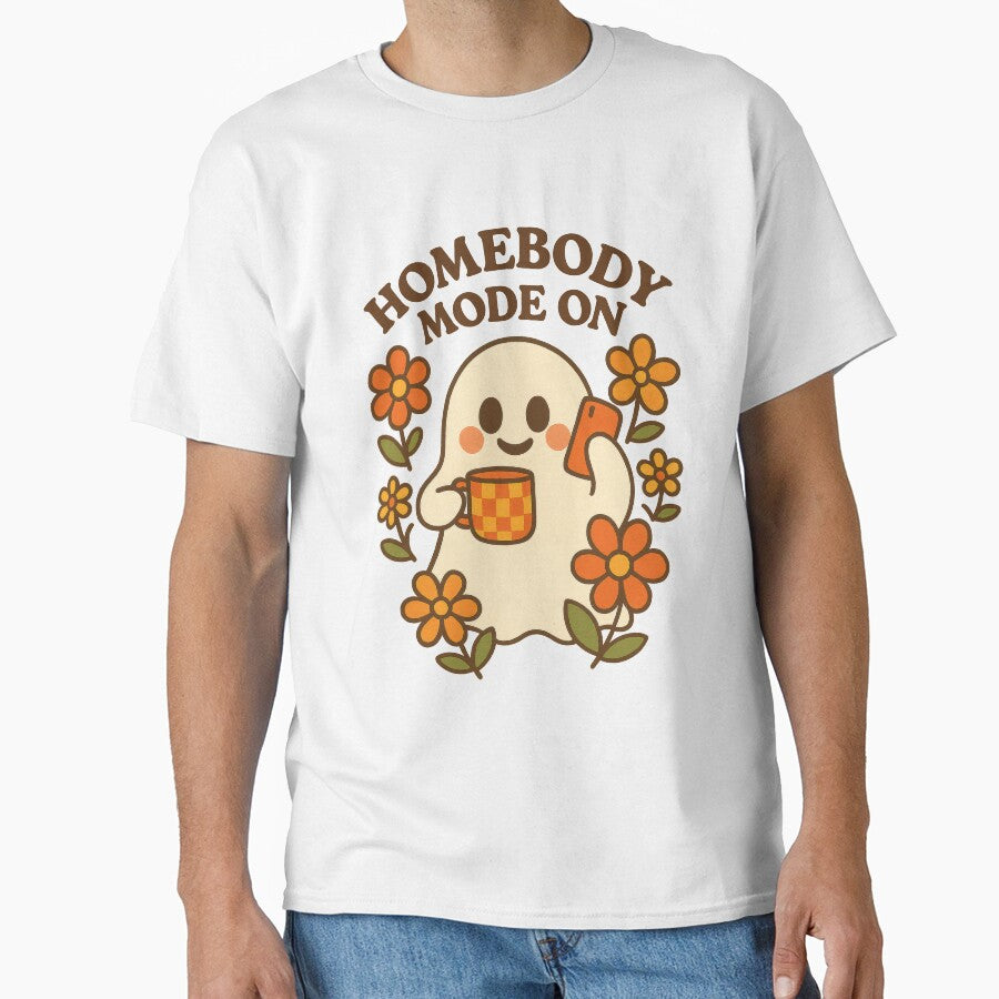 Homebody Mode On Ghost | Cute Cozy Introvert Aesthetic Design by inkoutninja