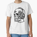 Sugar Skull Wearing Headphones Black by Contessai Babbaby