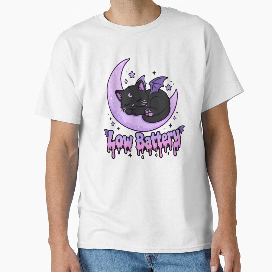 Low Battery Pastel Goth Kitten Sleeping Bat by chattsuede