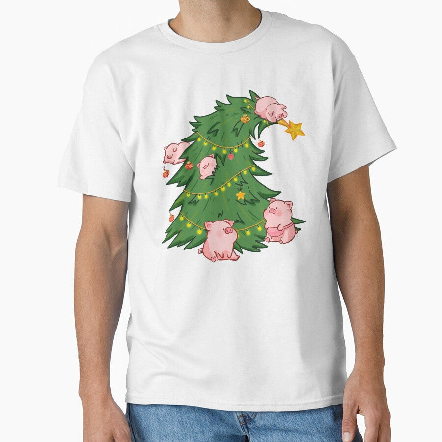Pigs cute funny christmas tree by BeebooDesign