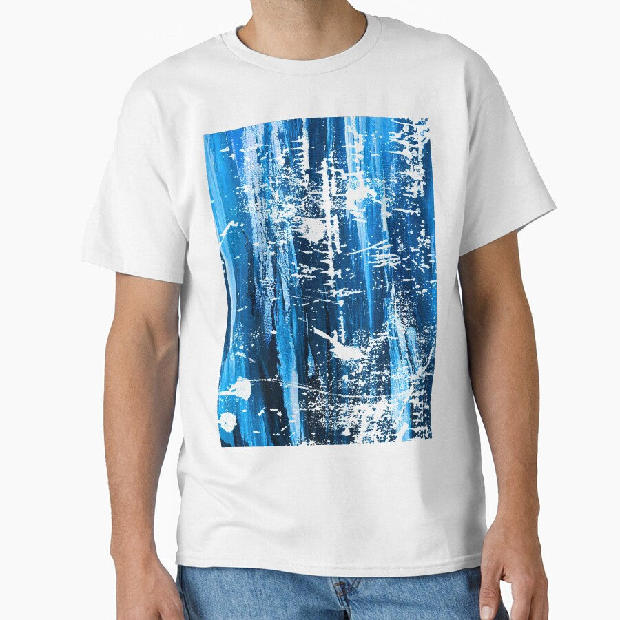 distressed t-shirt with blue ocean painting by SocialStreet