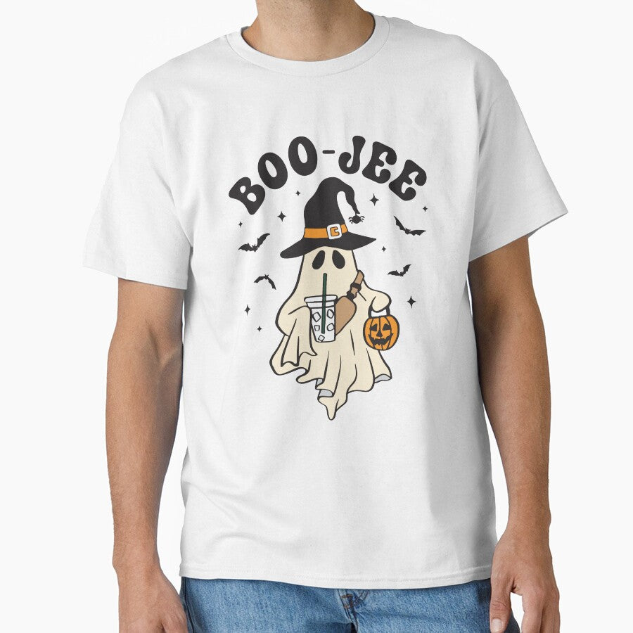 Cute ghost boo with ice coffee by BrownHorse90s