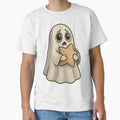 Cute Ghost Holding Star – Soft Spooky Aesthetic by Mouraludia