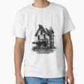 Haunted Victorian House – Gothic Horror Black and White Illustration by inkoutninja