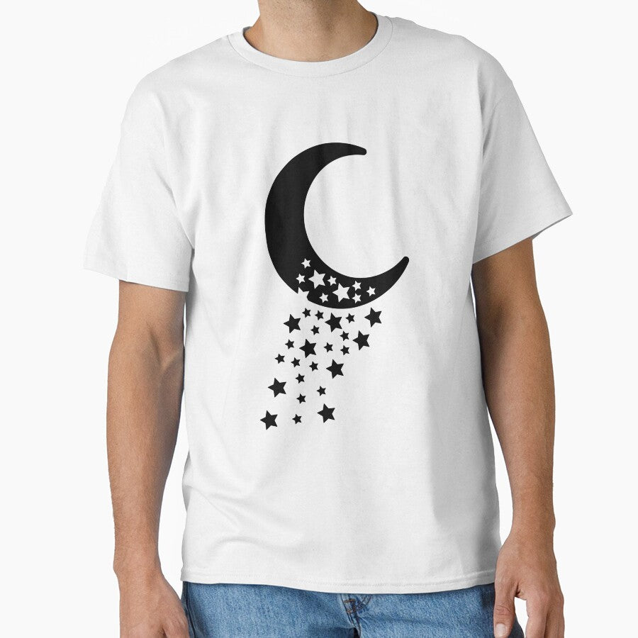Moon & Stars Design - Crescent Moon with Stars Silhouette by gjsart