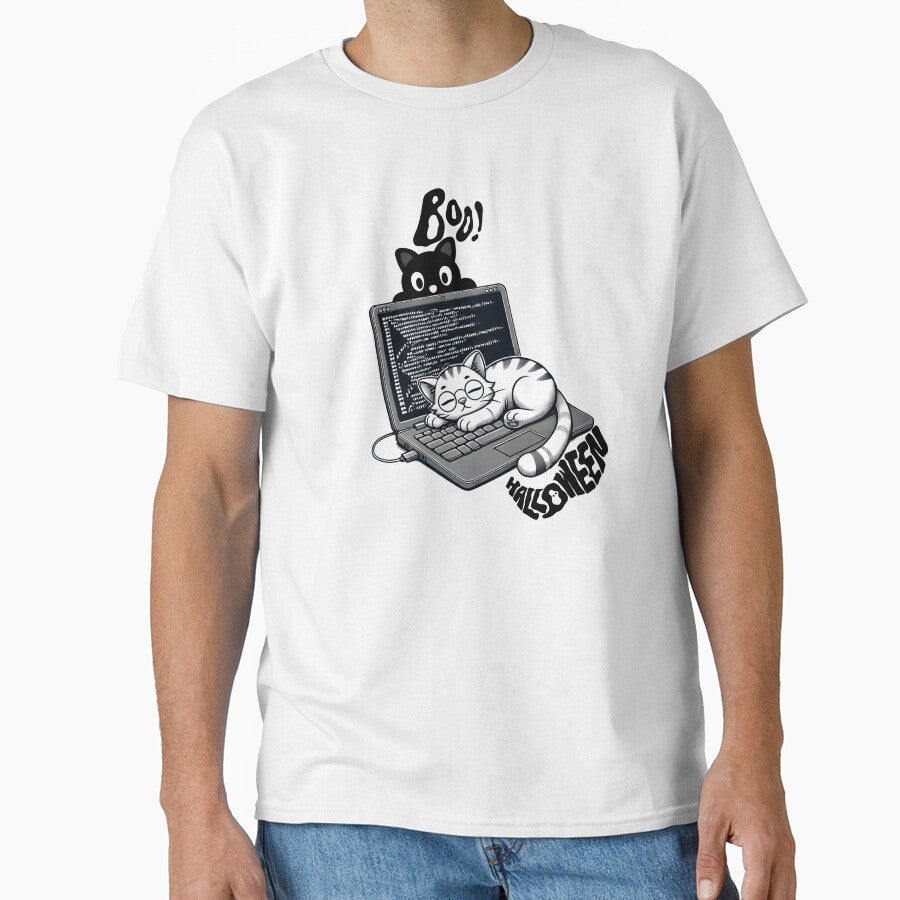 Cute Halloween Coder Cat – Spooky Cat Design by orangemor