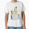 Building a Snowman - Snowman with a kid and dog - Kathleen Stuart Art by Art by Kathleen Stuart