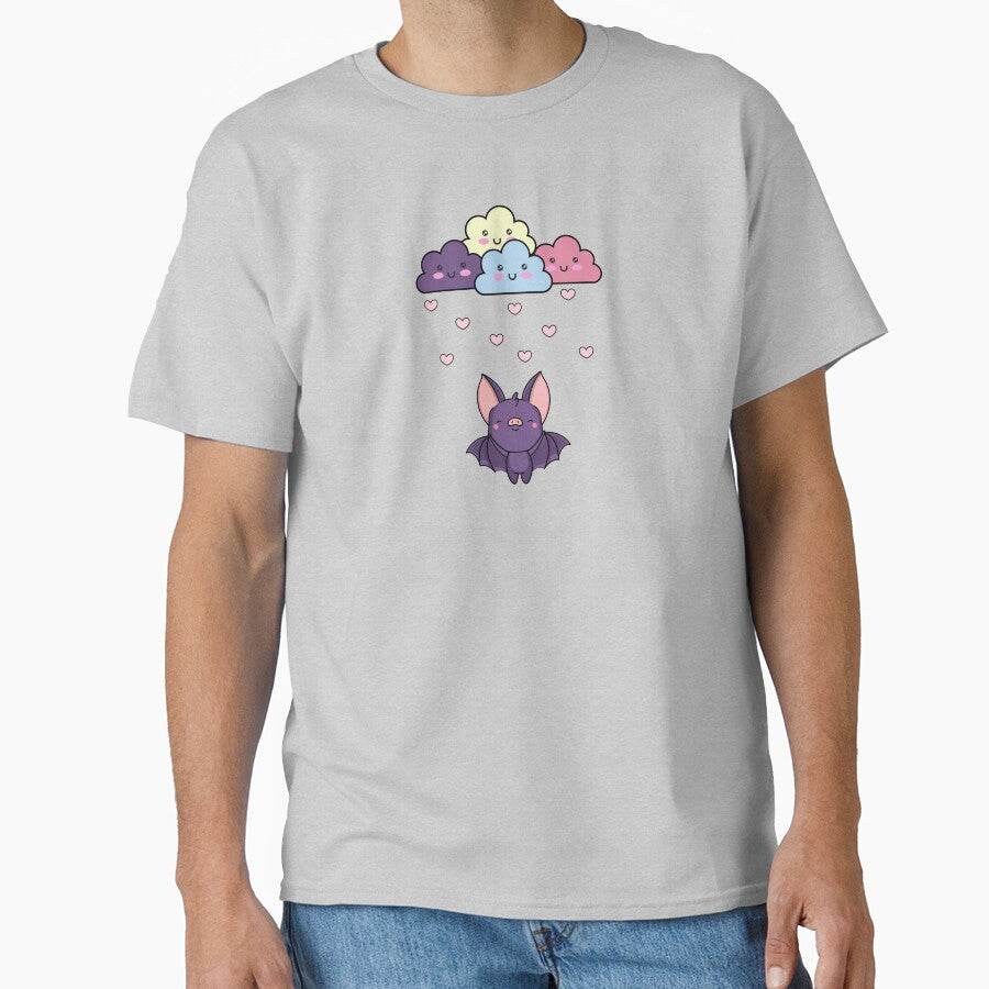 Cute Bat, Kawaii Clouds, Hearts - Pastel Goth by GoseStudio