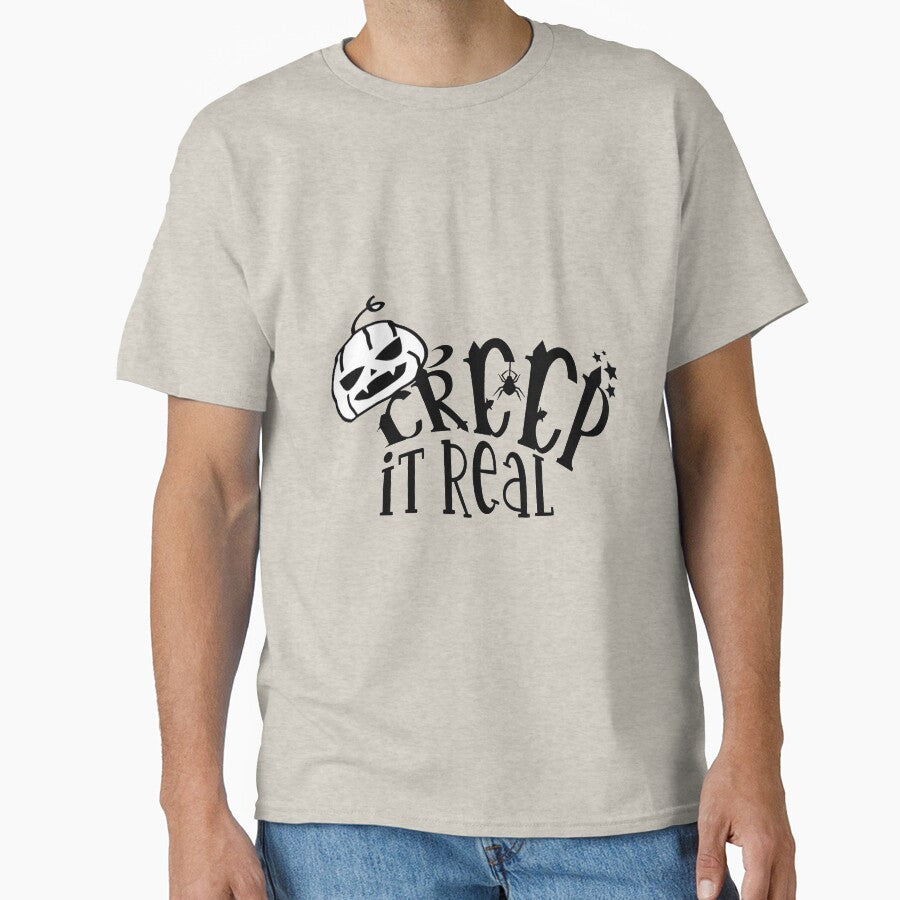 Creep it real Funny pumpkin Halloween party gift for men and women by Dadjokes Co