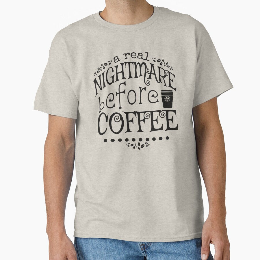 A Real Nightmare Before Coffee, Cream Background by TrulyEpoque