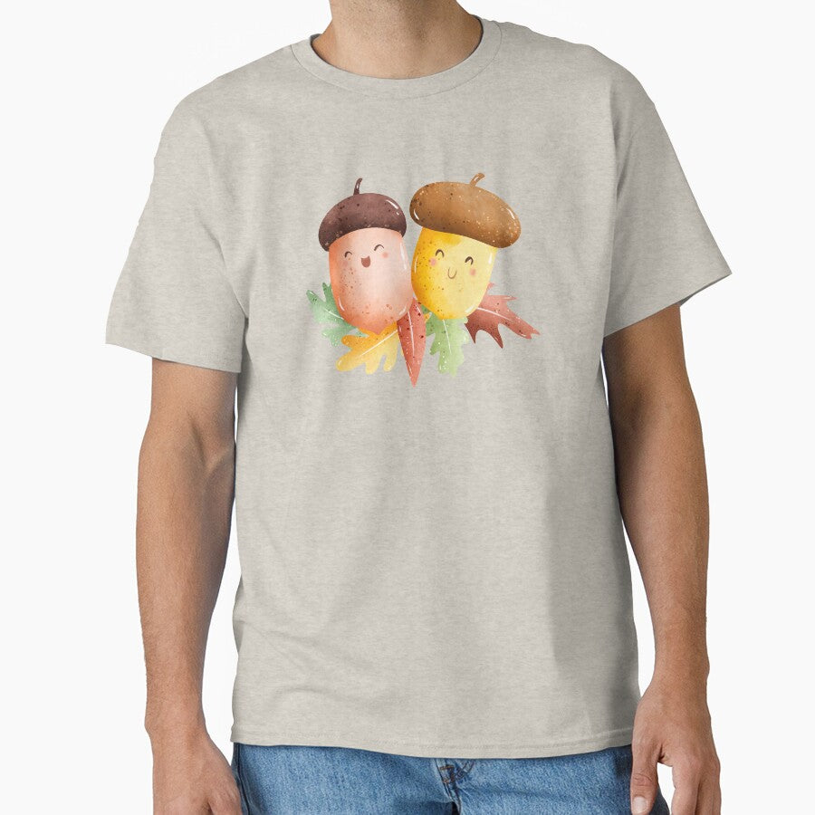 Autumn forest fall pattern for kids room with acorn character by portrait4you