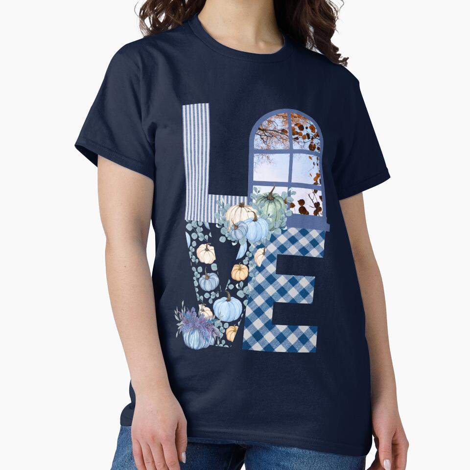 I Love Fall Season | Autumn Vibes | Autumn Leaves, Flannel, & Blue Fall Sky by MiaDelelai