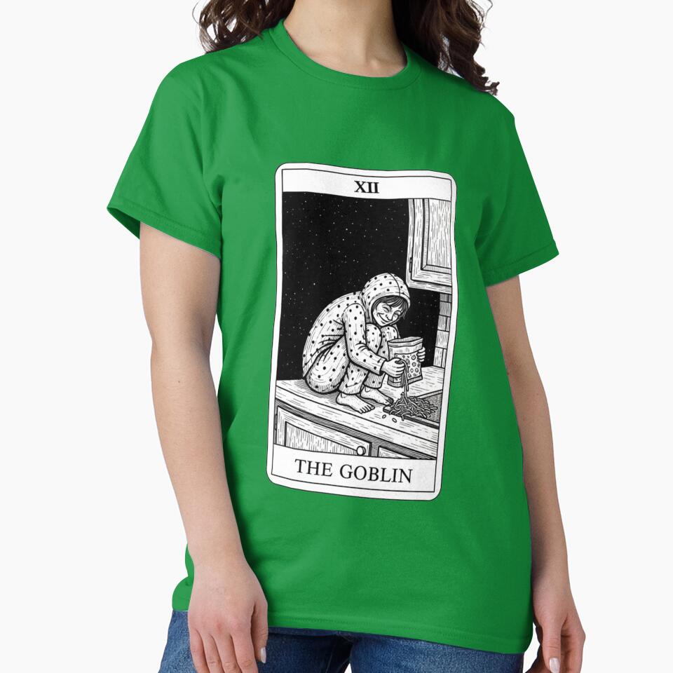 The Goblin - Funny Midnight Snack Tarot Card T-Shirt by Atlasera Studio