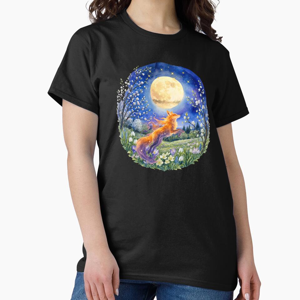 Zen fox running in moonlight by 247DesignStudio