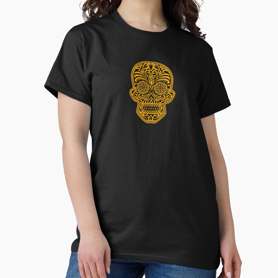 Intricate Yellow and Black Sugar Skull by JeffBartels