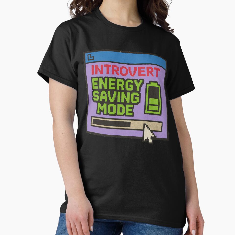 Introvert Energy Saving Mode – Retro Pixel Humor by Mad Factory Designs