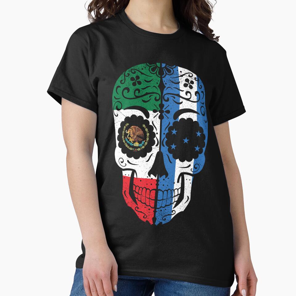 Mexican Honduran Flag Sugar Skull by snickrdoodle