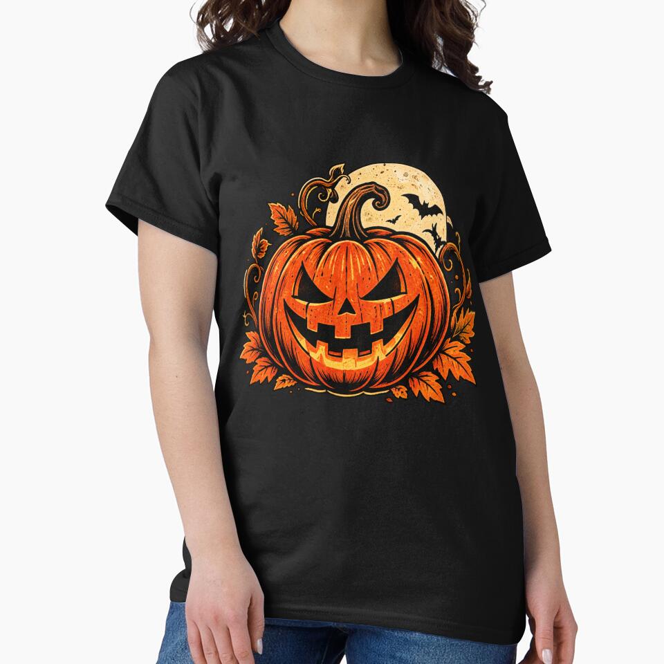 Vintage Pumpkin Moon Halloween Design by StyleBloomes